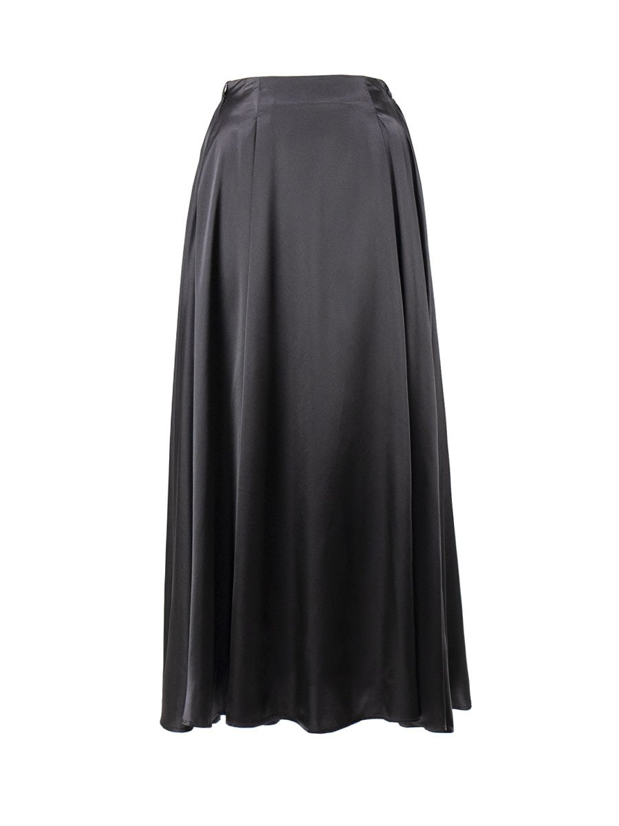 Scarlett | Elegant High Waist Satin Long Skirt
