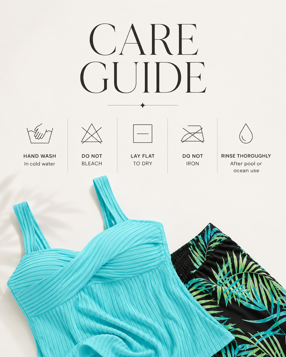 Daphne | Ribbed Tankini Shorts
