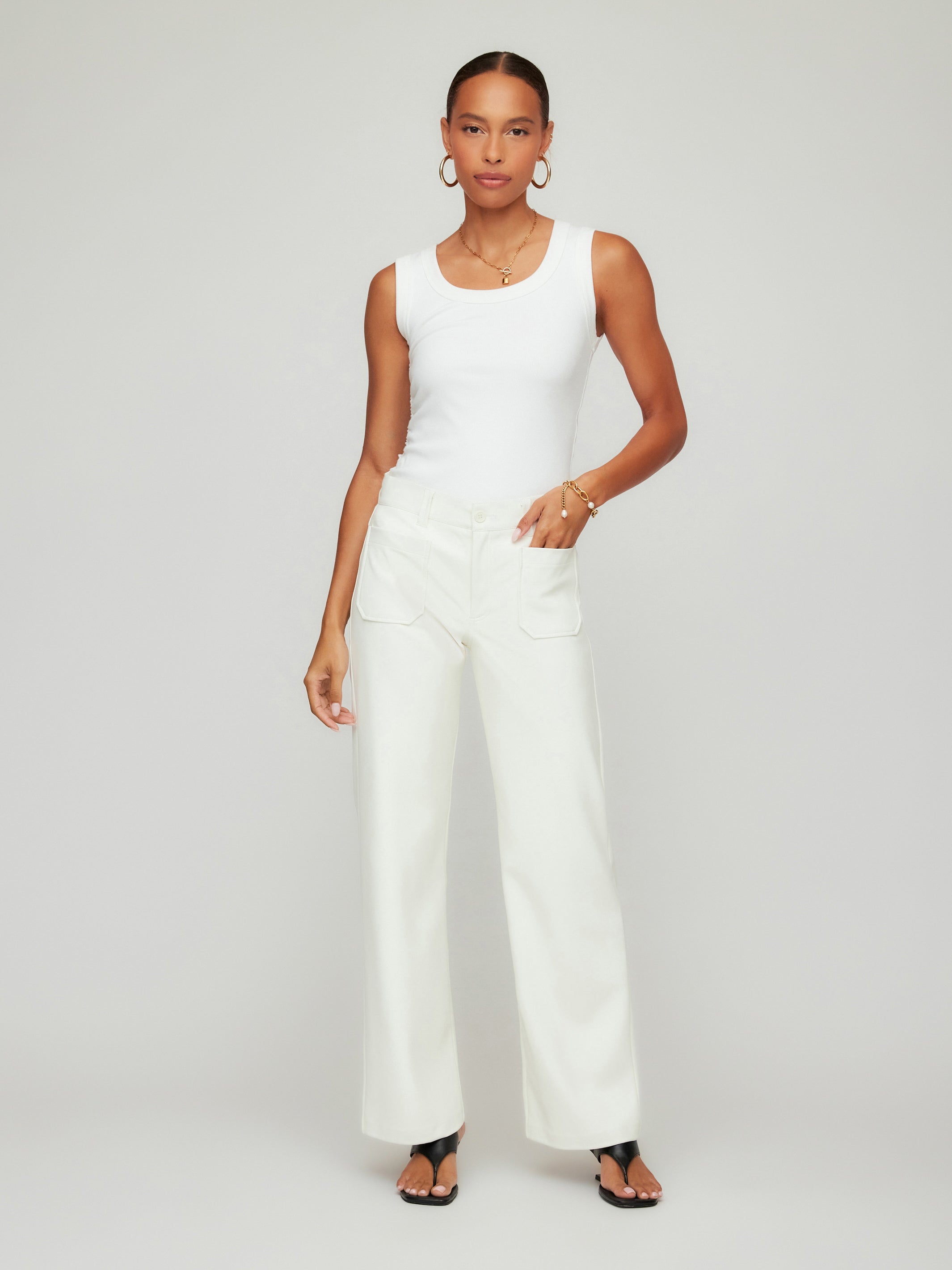 Sophia Faux Leather Wide-Leg Pants