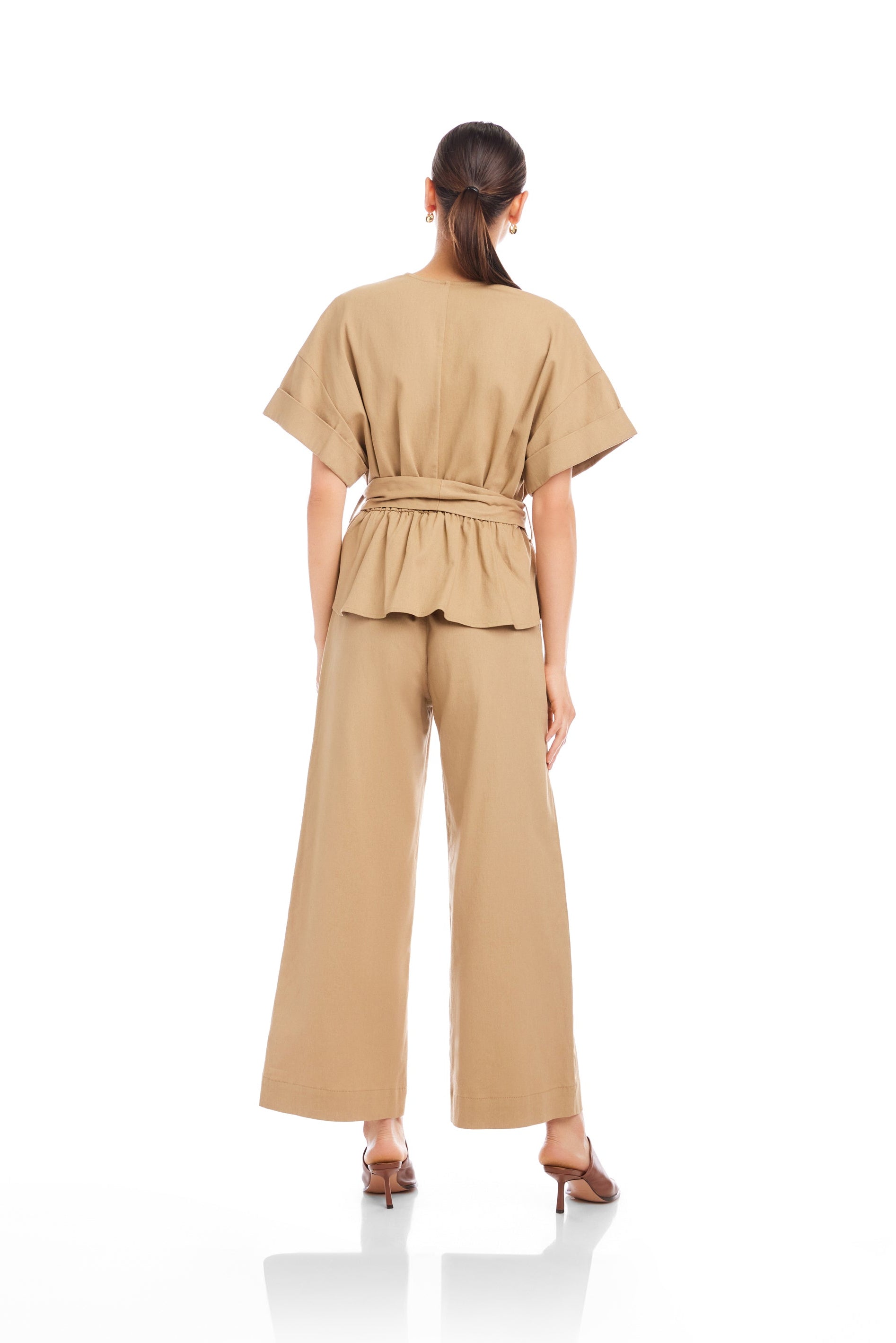 Kai Belted Button-Up Top