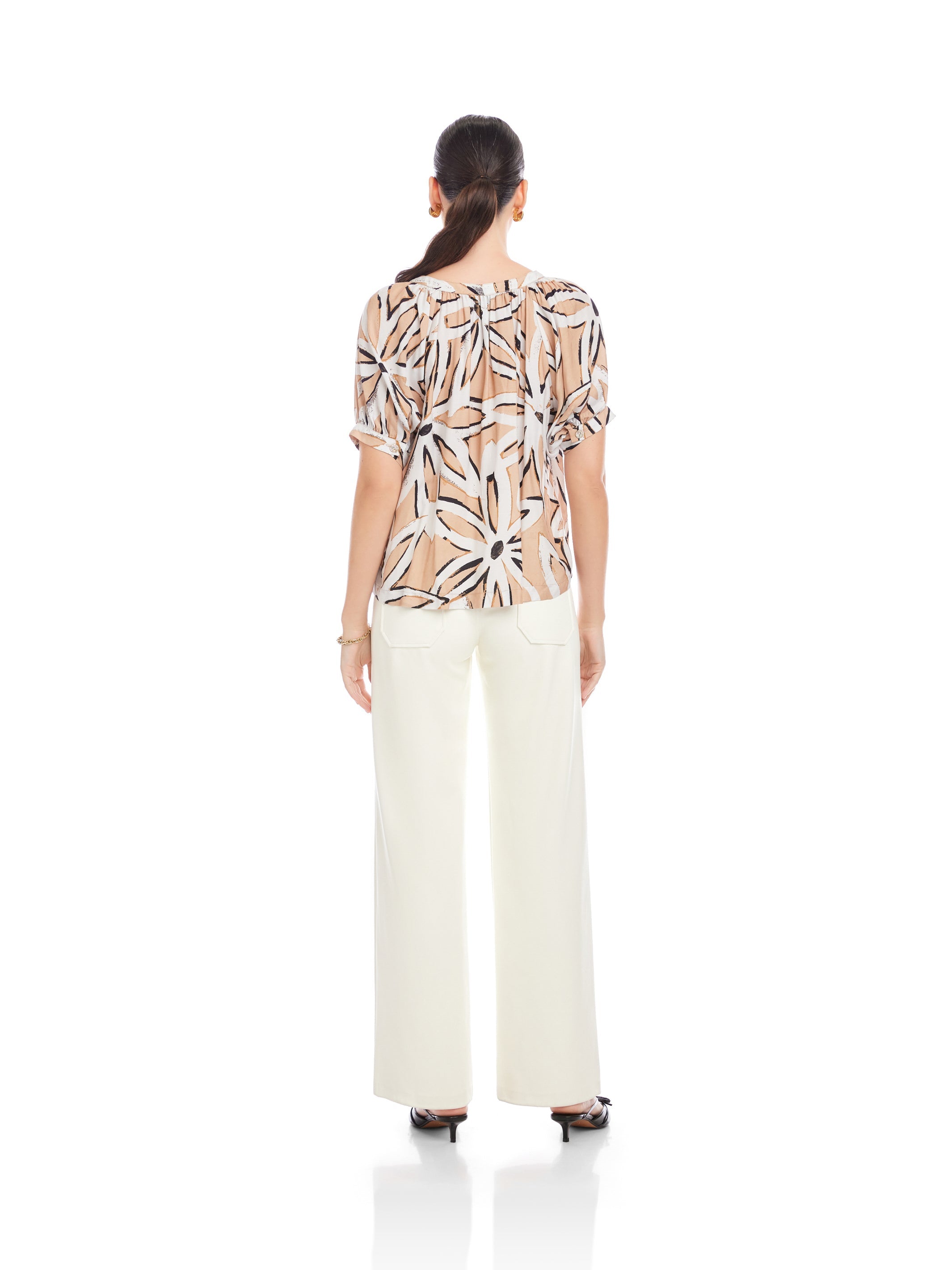 Sam Short Sleeve Button-Up Top