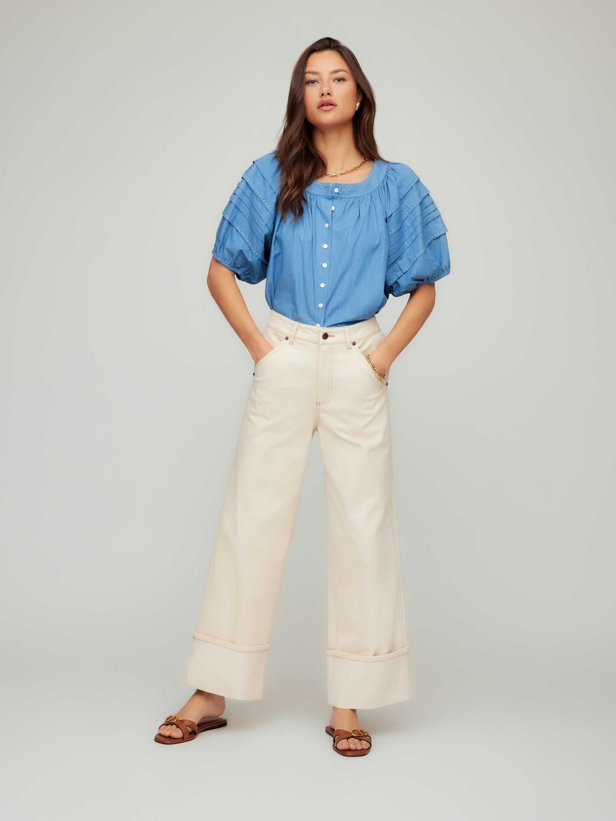 Dana Cuffed Wide-Leg Jeans