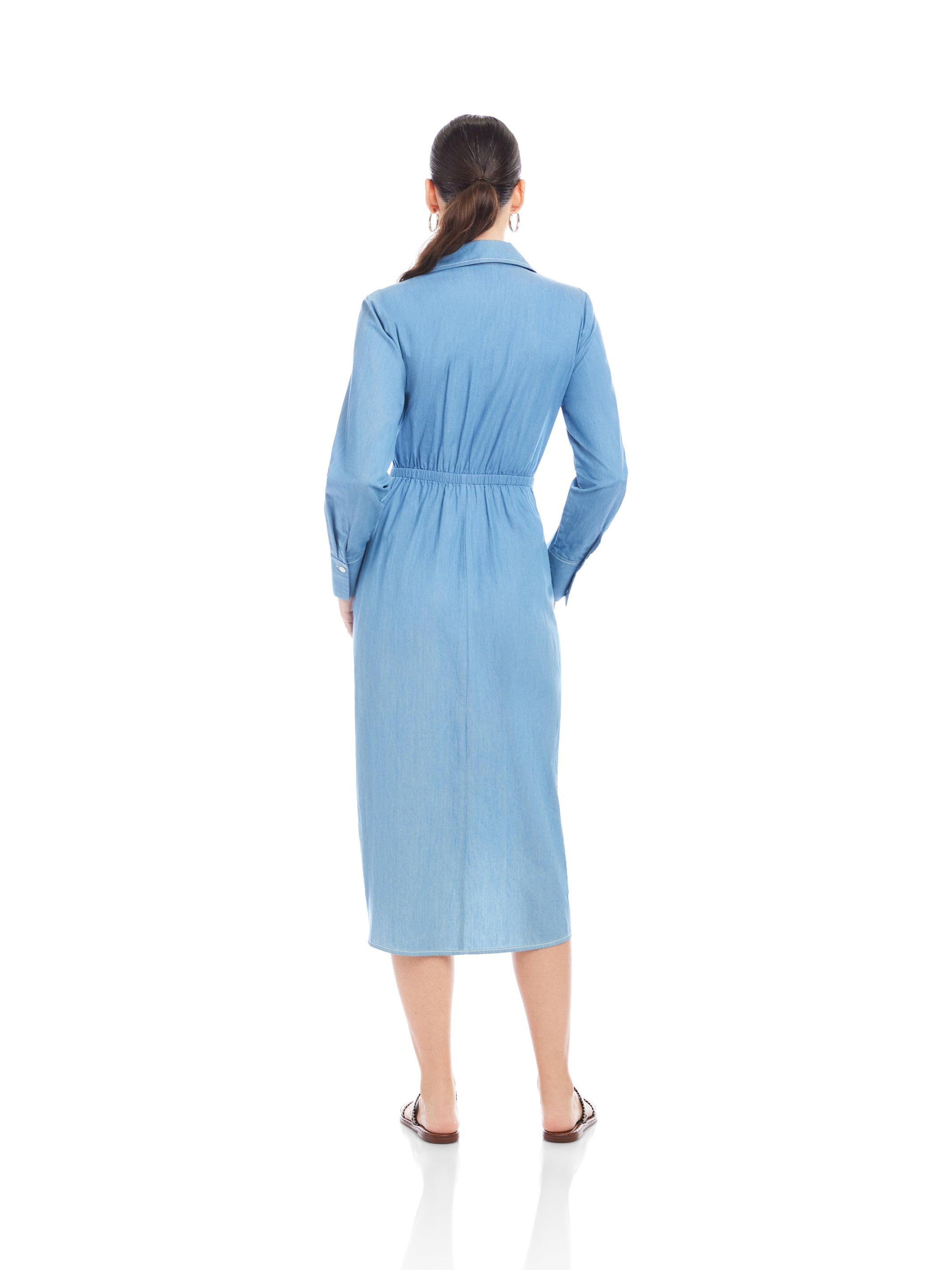 Rayleen Long Sleeve Pleated Shirtdress