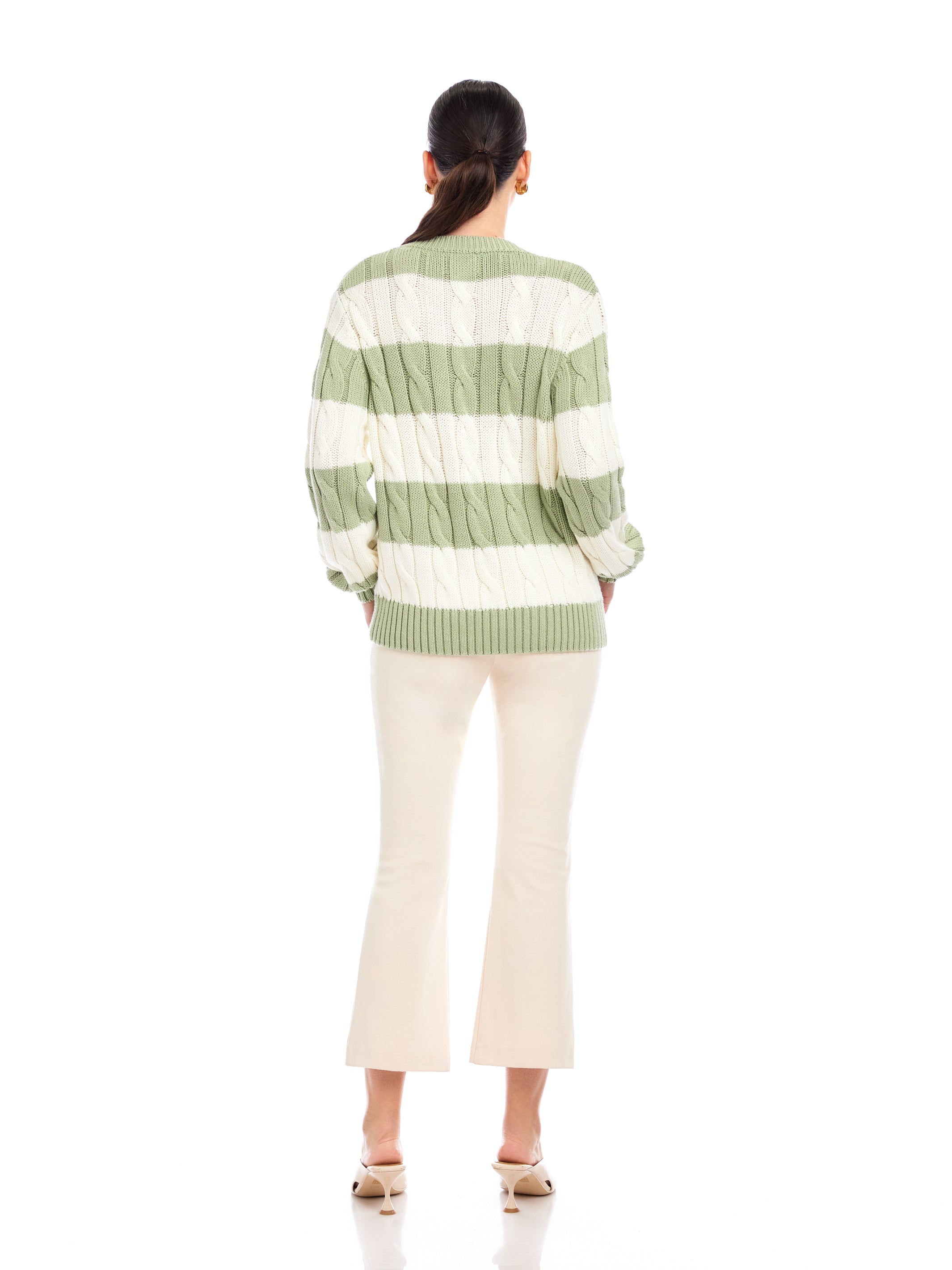 Avalee Stripe Cable Sweater