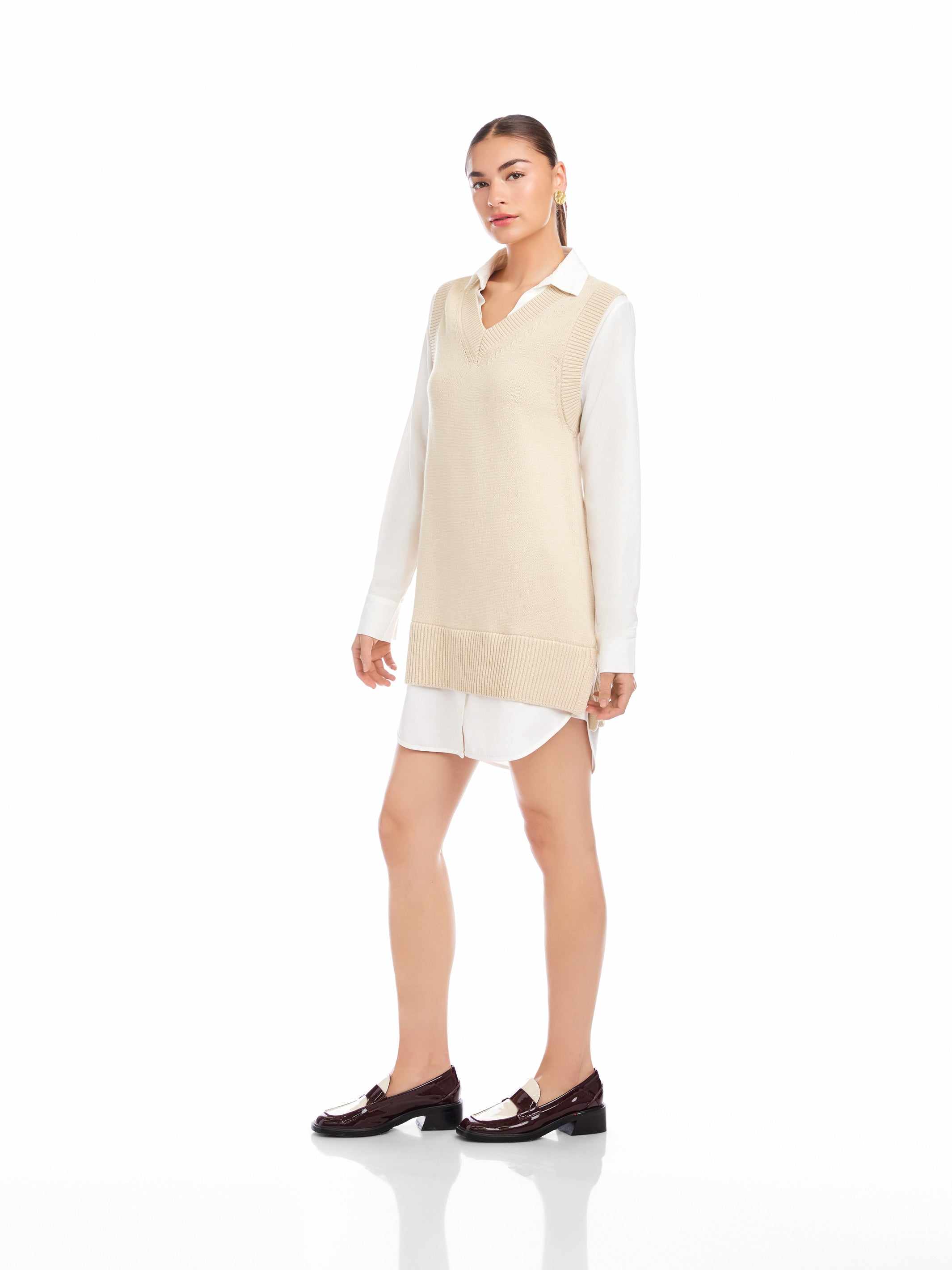 Elora Mixed Media Vest Dress