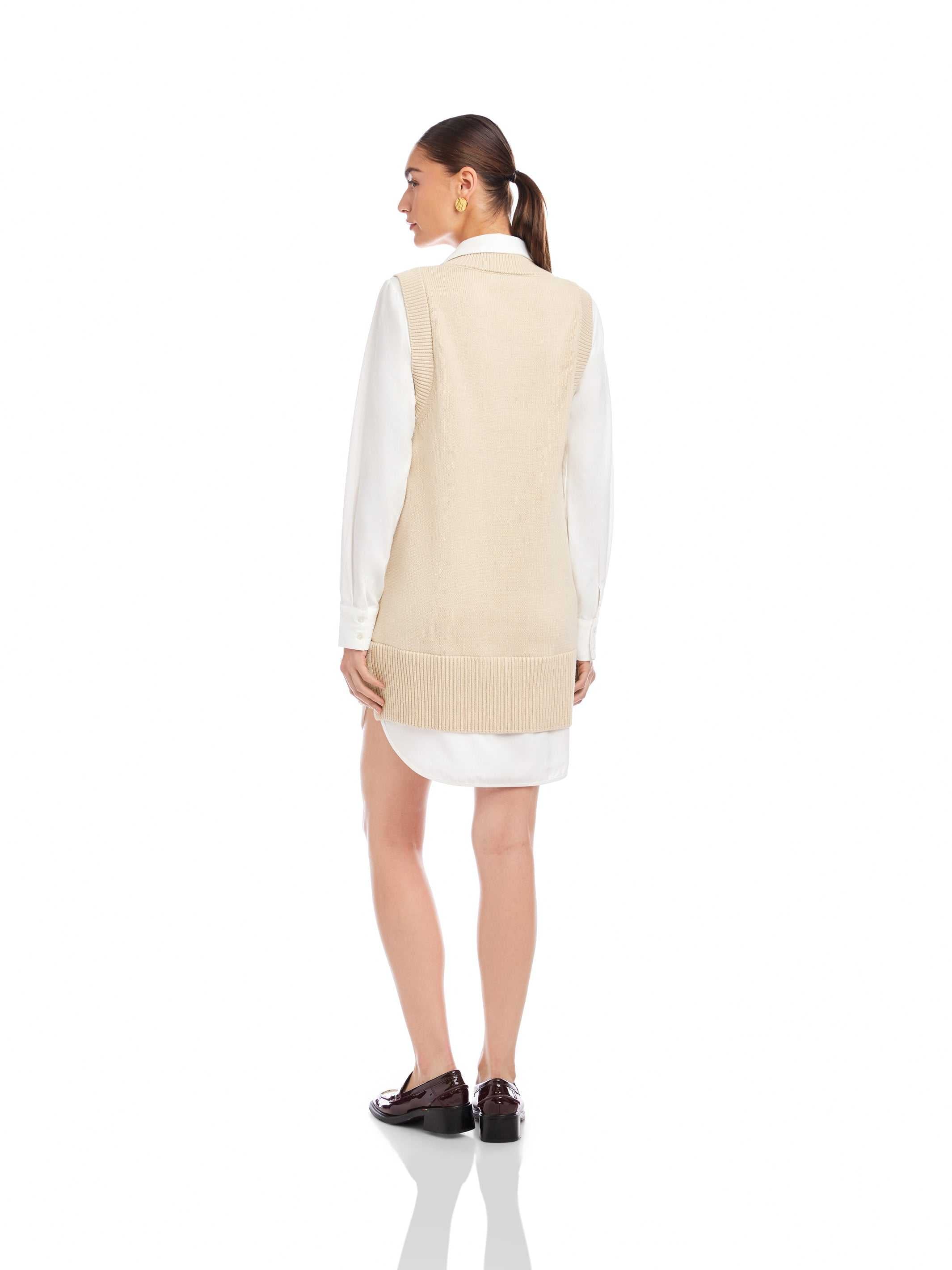 Elora Mixed Media Vest Dress