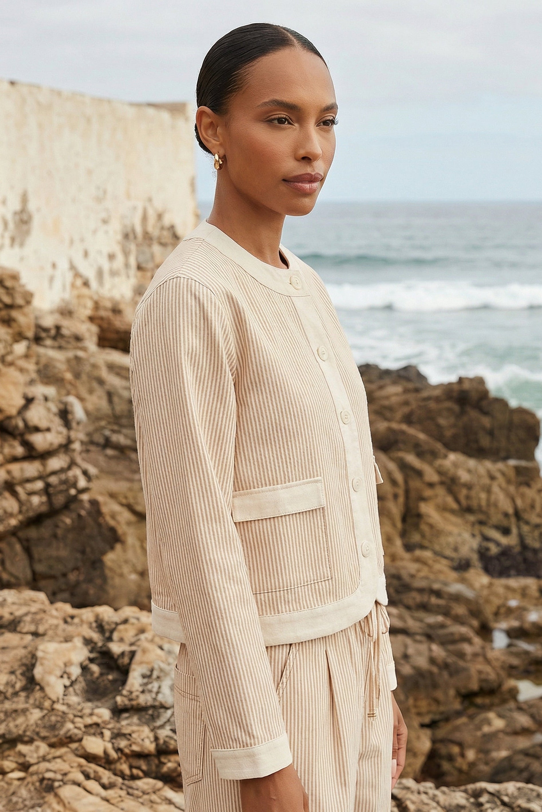 Myra Contrast Cropped Jacket