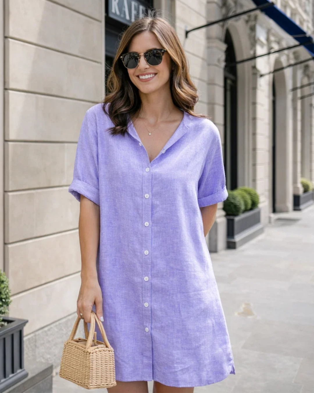 Anjini | Loose Beach Dress with Short Sleeves