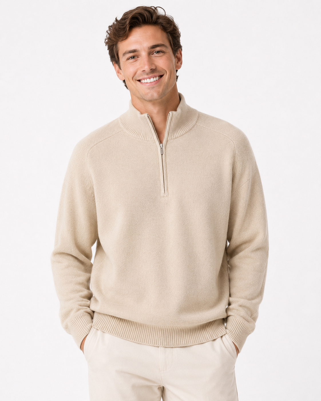 Karl | Ribbed Collar Cashmere Pullover