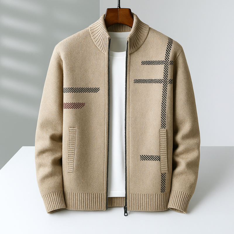 LAURENT | ZIPPERED KNIT JACKET FOR MEN