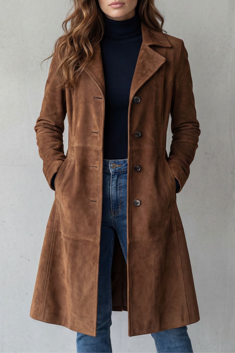 Delvienne | Vintage Suede Finish – Long Coat