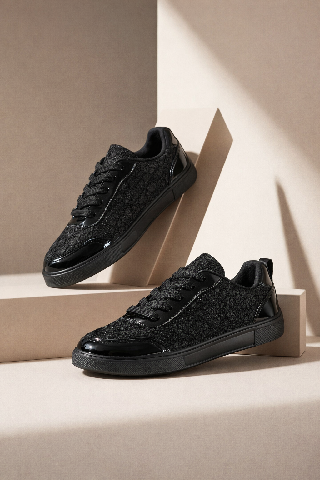 Liena | Floral Lace-Up Sneakers