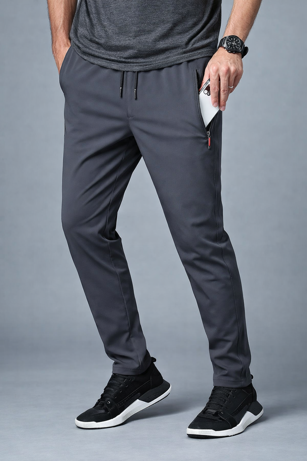 Jinu | Slim-Fit Jogger Pants with Elastic Waistband