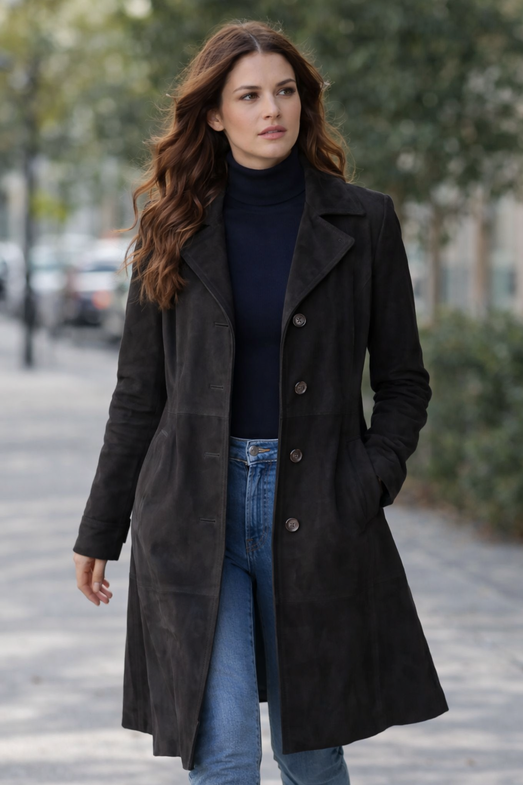 Delvienne | Vintage Suede Finish – Long Coat