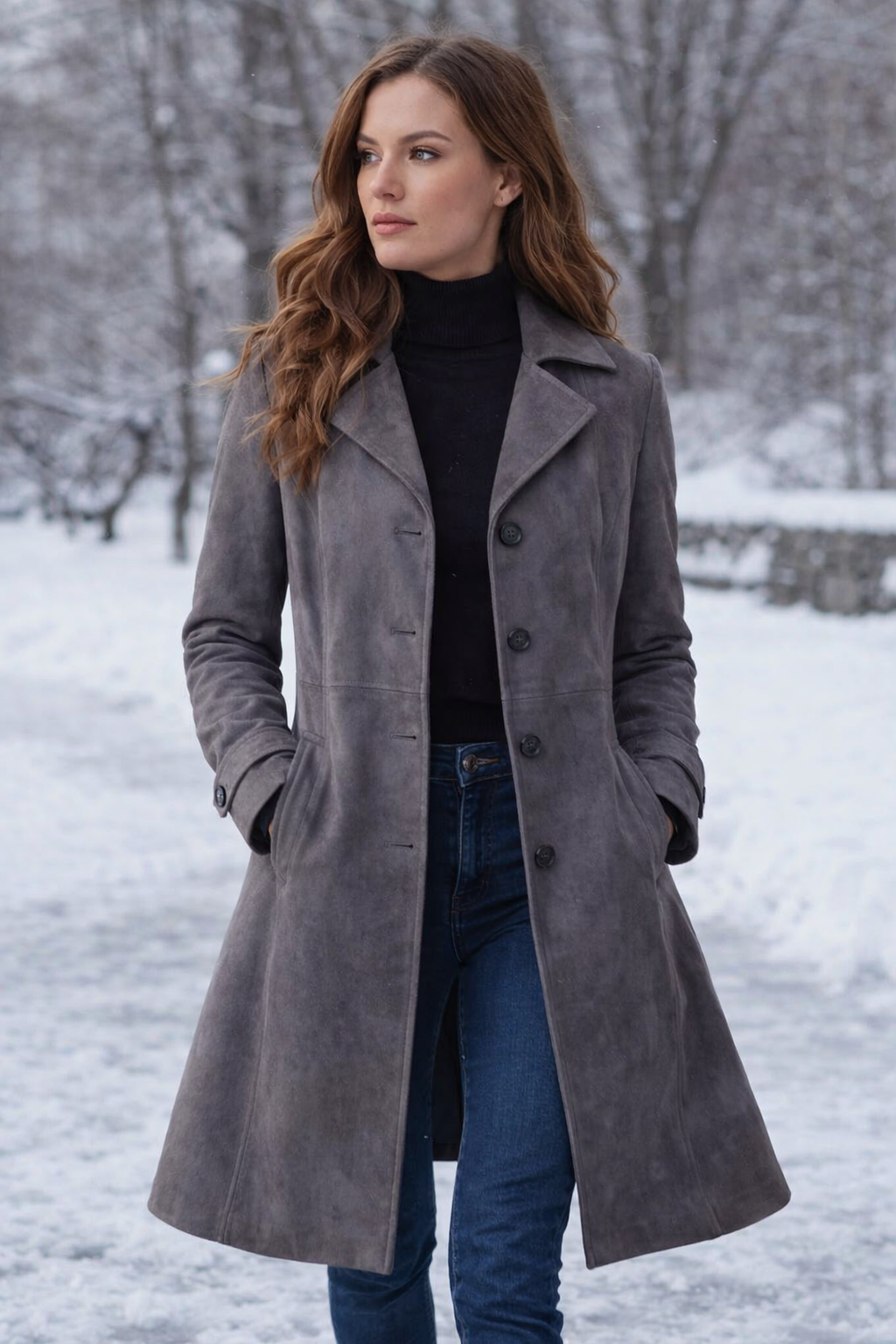 Delvienne | Vintage Suede Finish – Long Coat
