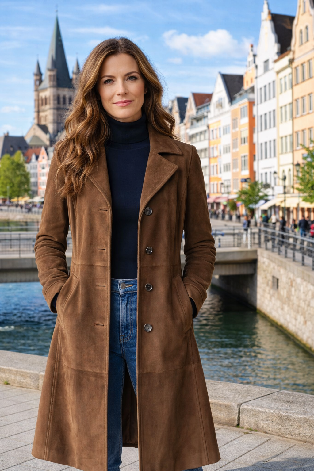 Delvienne | Vintage Suede Finish – Long Coat