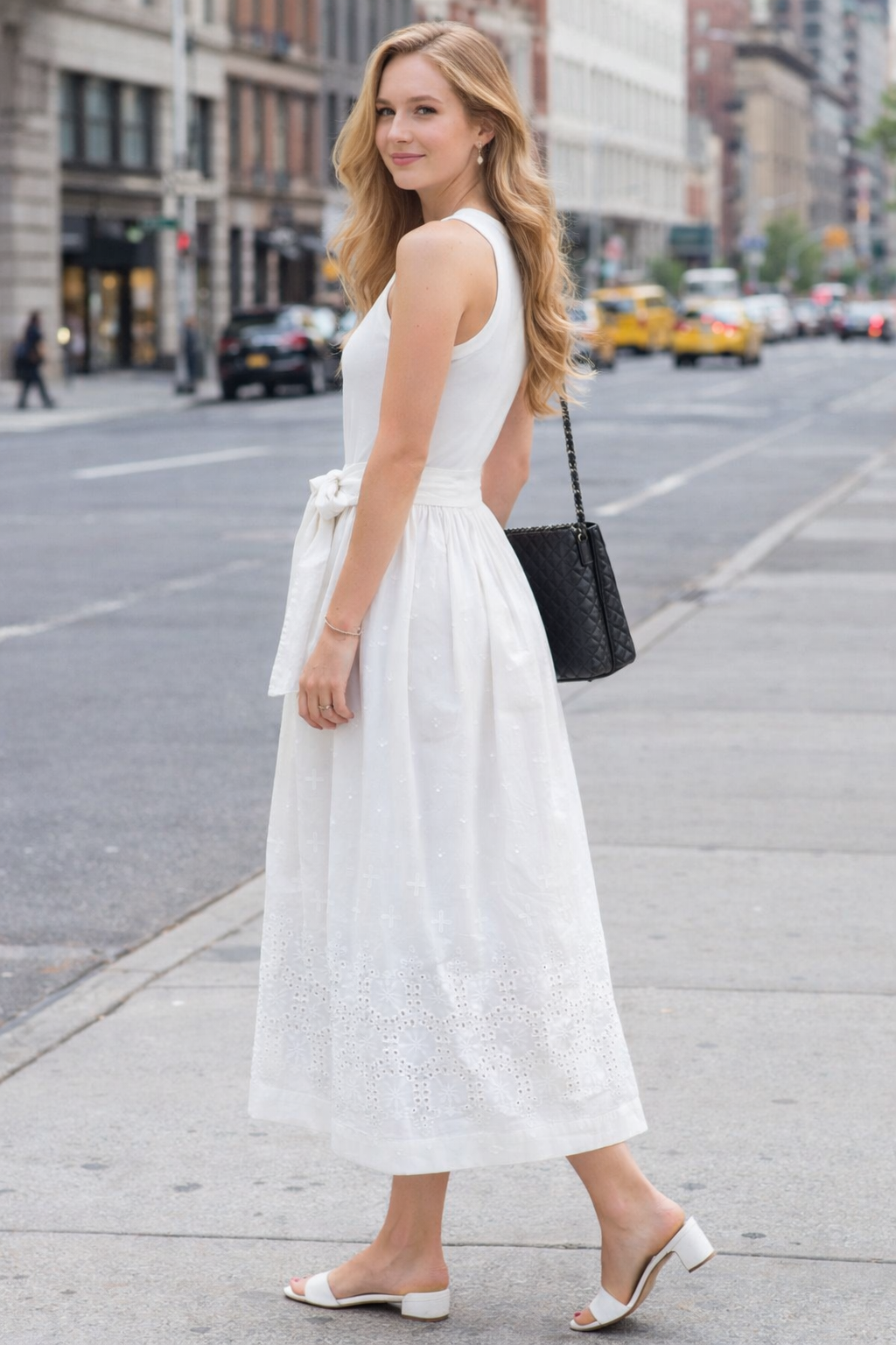 Seline Contrast Midi Dress