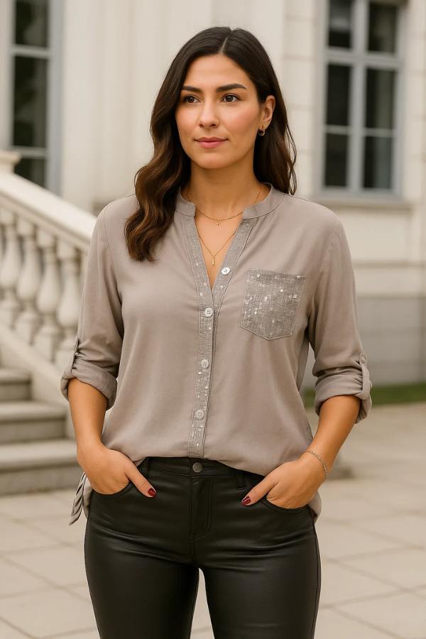 Anne | Casual Top with Sequin Details