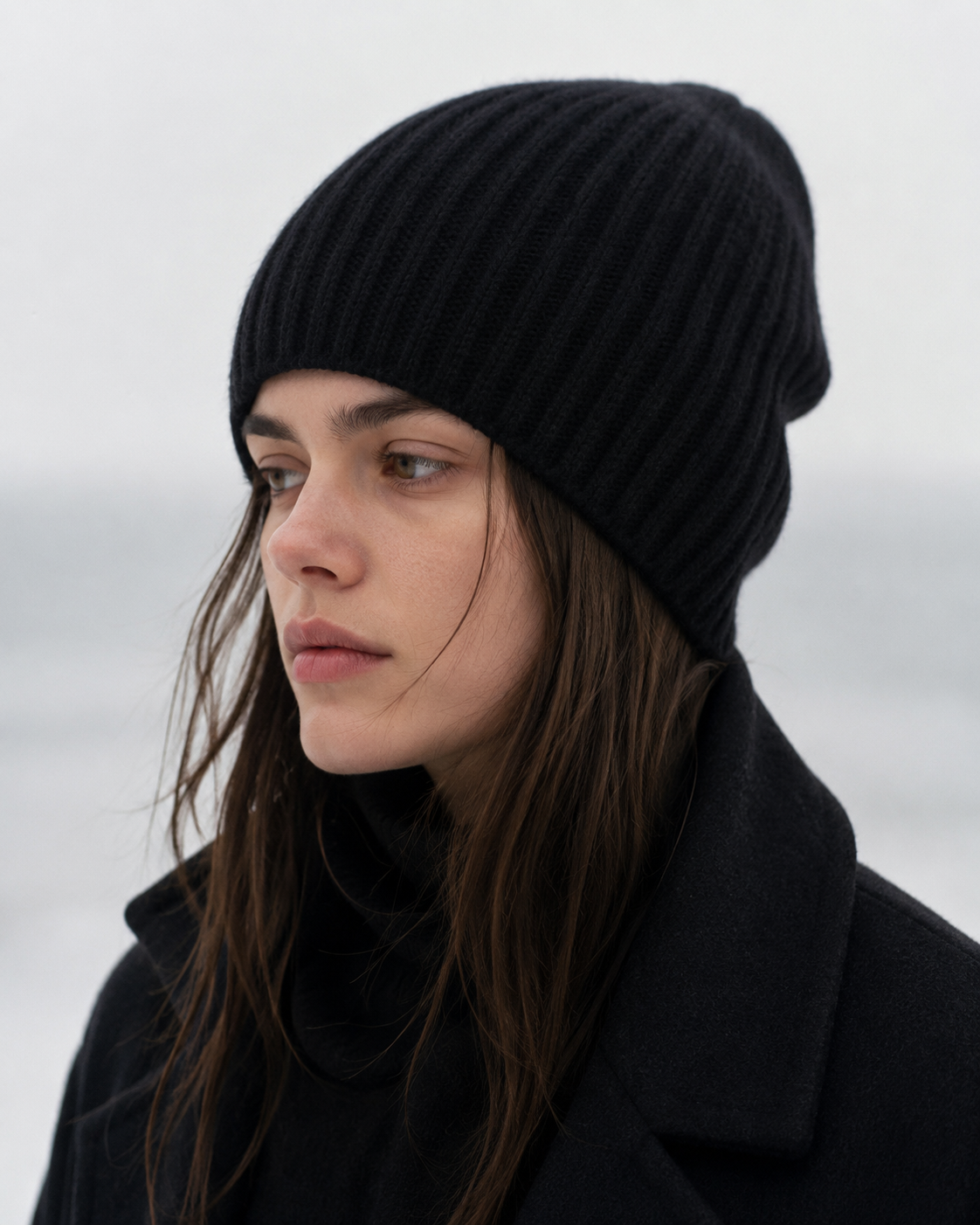 Elora | Cashmere Ribbed Knit Winter Hat