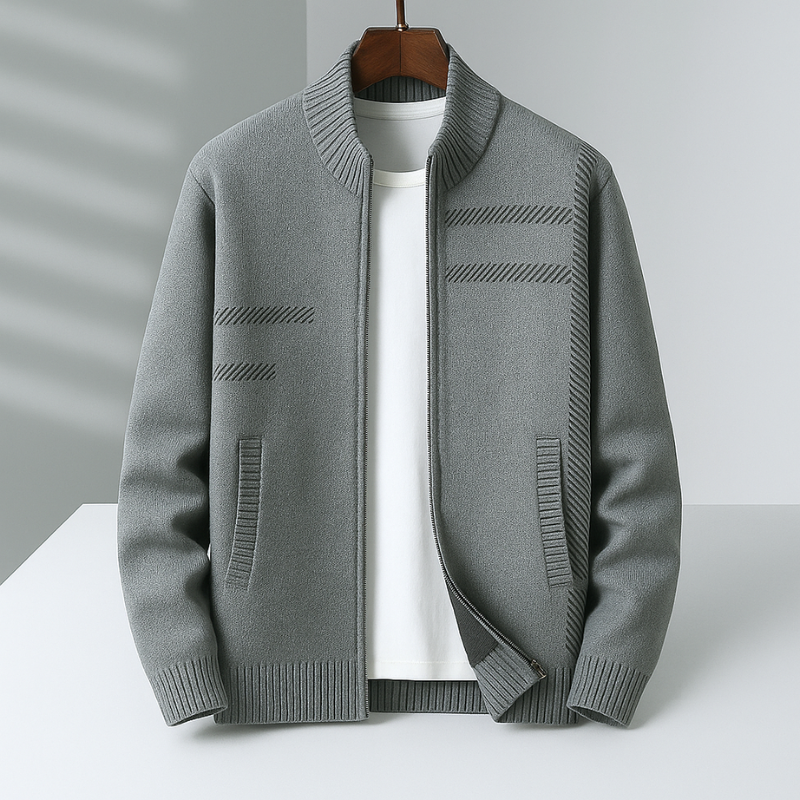 LAURENT | ZIPPERED KNIT JACKET FOR MEN
