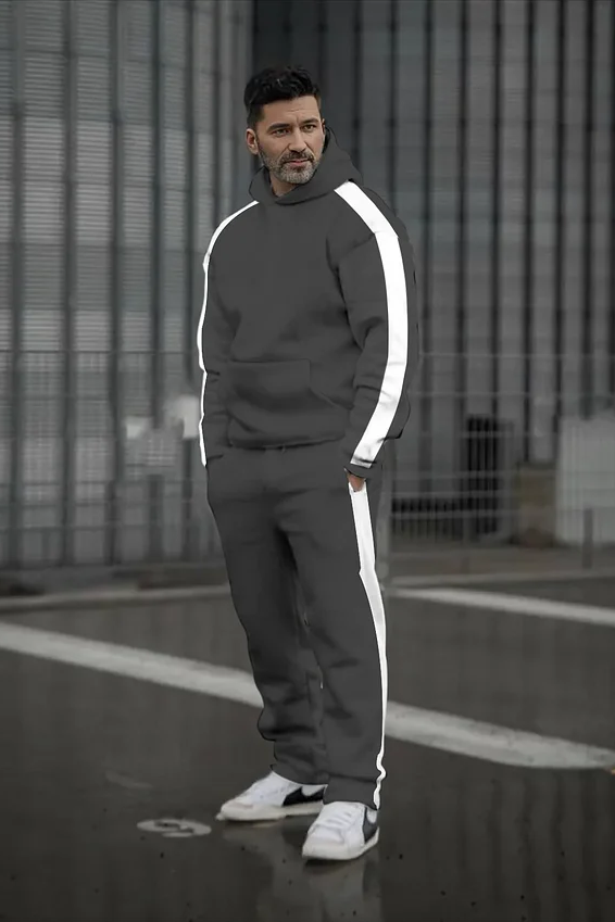 Marco | Classic Colorblock Printed Hoodie Set