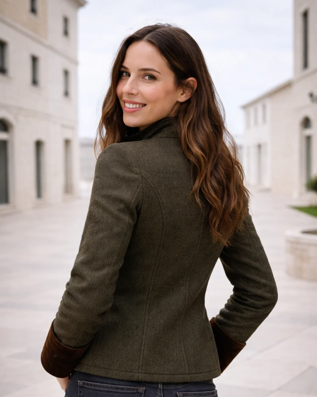 Corrie | Tweed Jacket with Velvet Details
