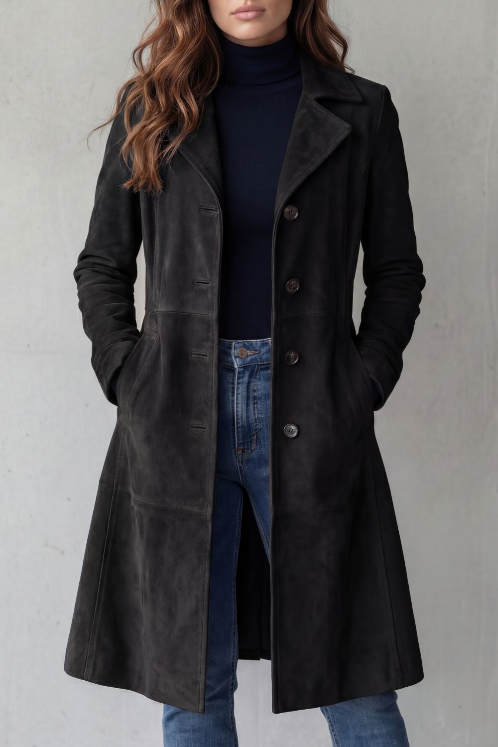 Delvienne | Vintage Suede Finish – Long Coat
