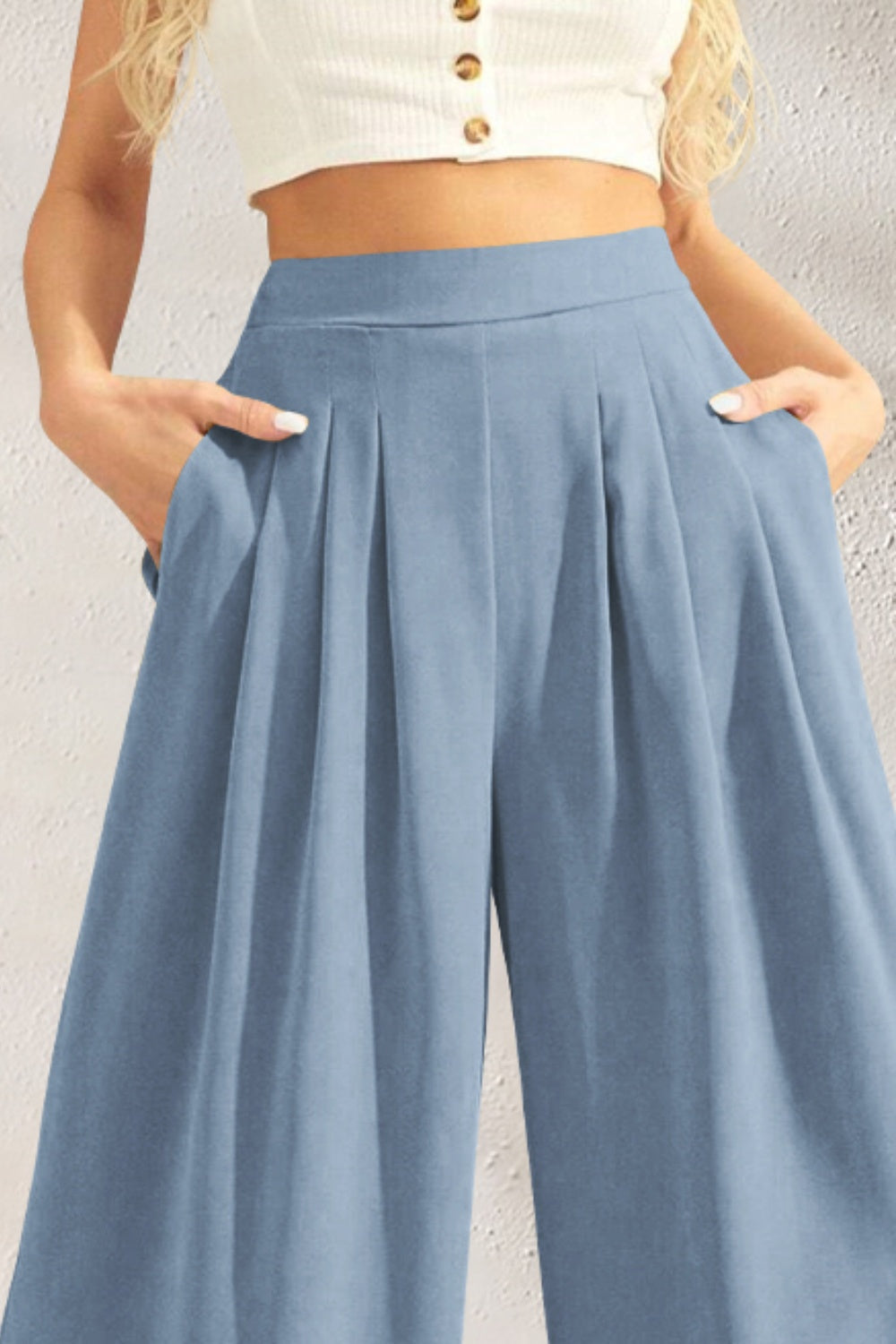 Stella | Pocketed High Waist Wide Leg Pants