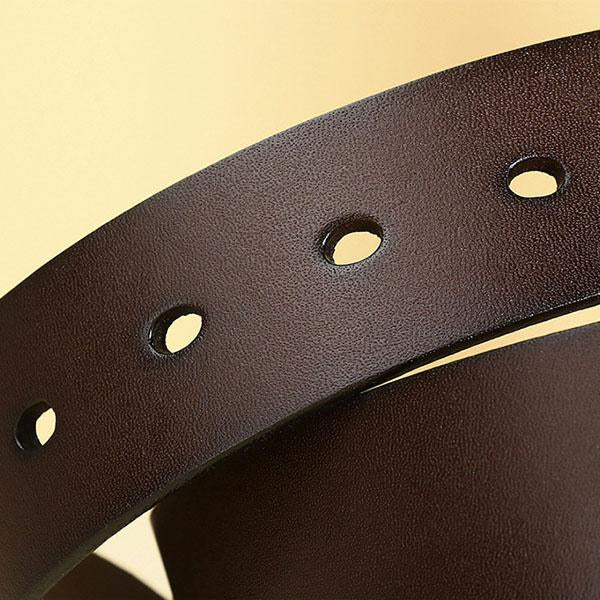 Everett | Leather Belt with Brushed Metal Buckle