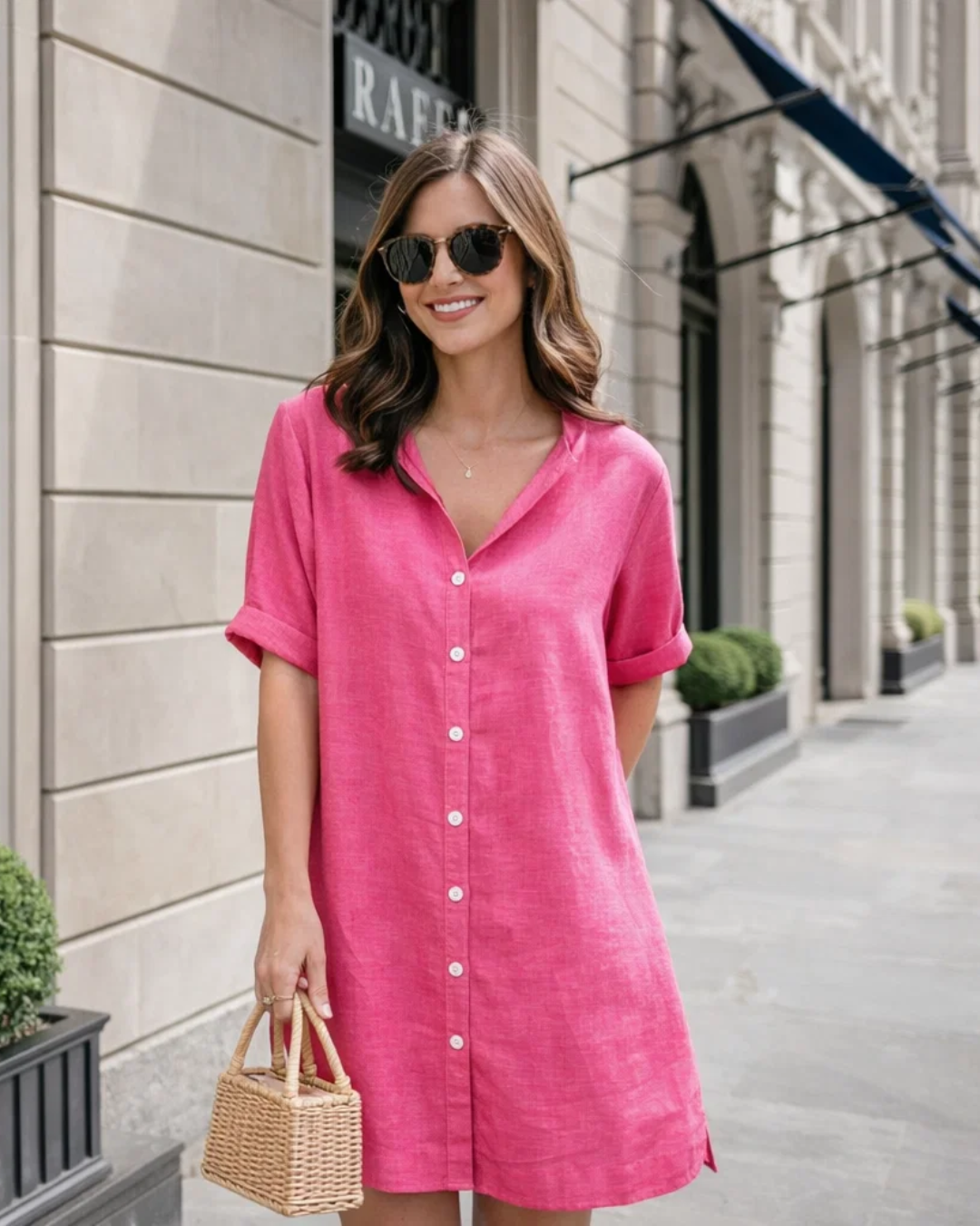 Anjini | Loose Beach Dress with Short Sleeves