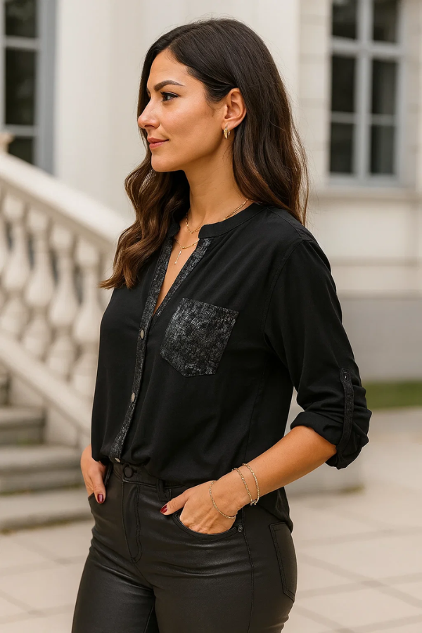 Anne | Casual Top with Sequin Details