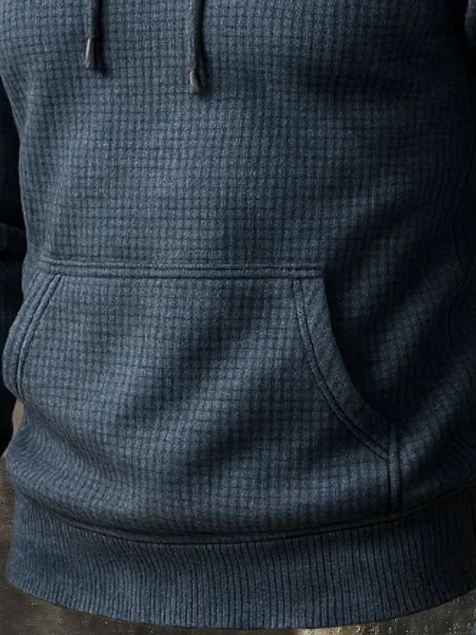 Laurent | Retro Knitted Waffle Hooded Casual Long-sleeved Sweatshirt