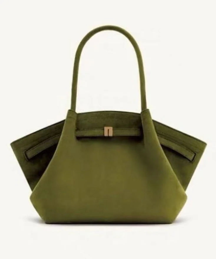 Belle | Green Large Suede Shoulder Bag