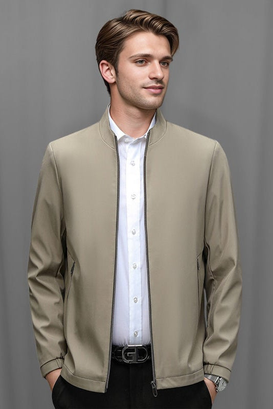 Moretti | Standing Collar Zipper Casual Jacket