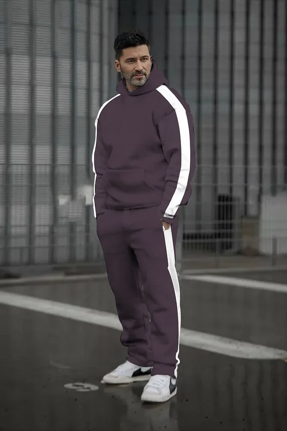 Marco | Classic Colorblock Printed Hoodie Set