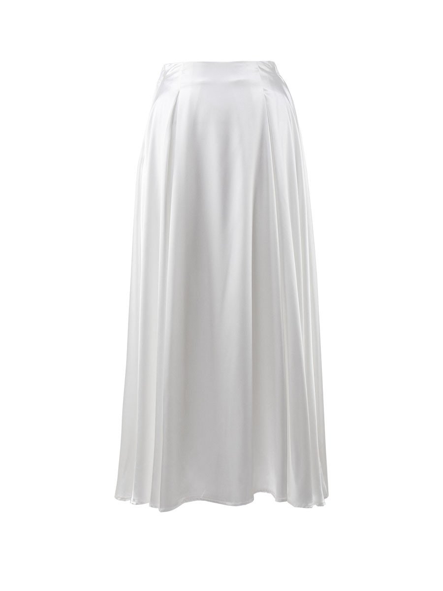 Scarlett | Elegant High Waist Satin Long Skirt