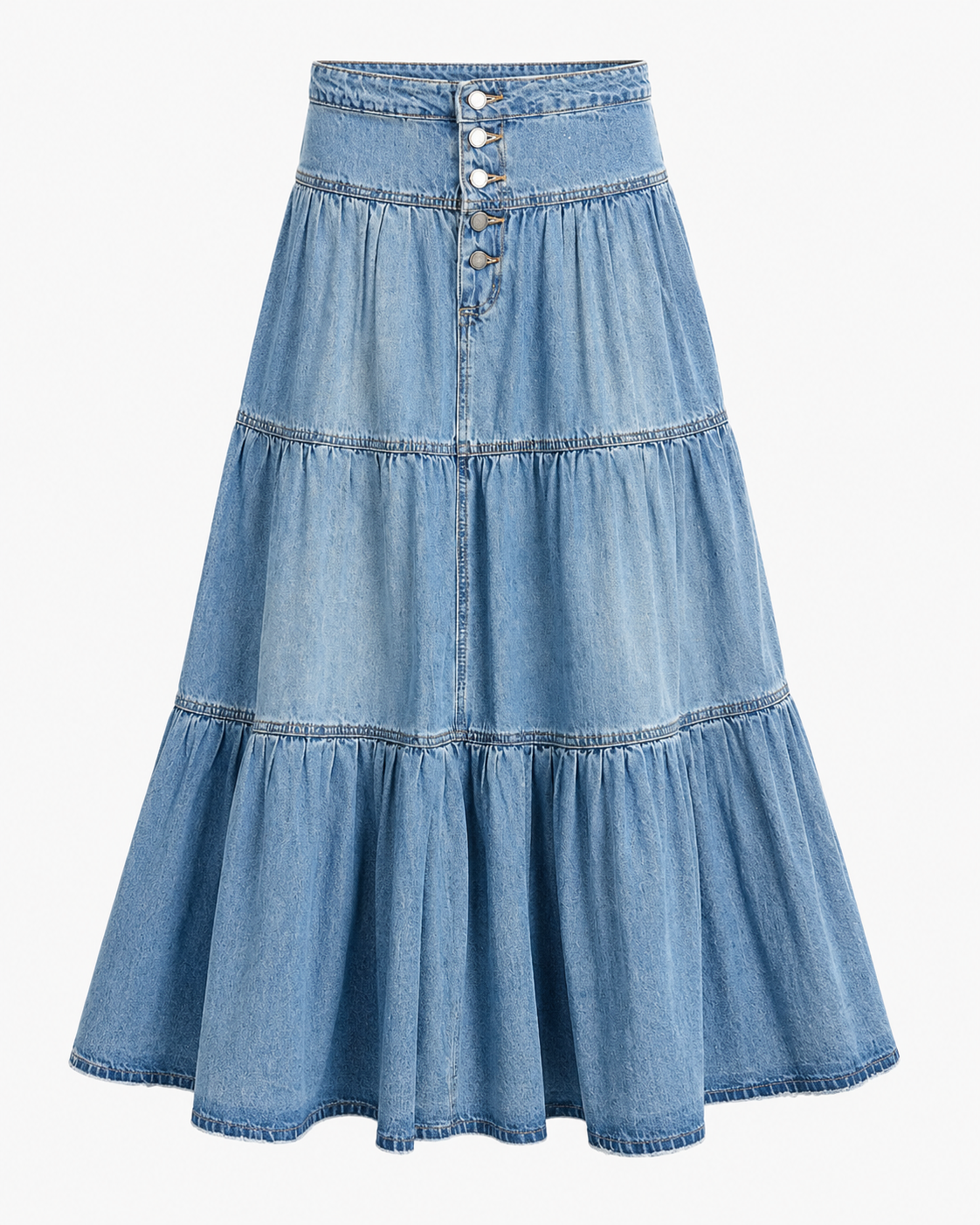 Angel | High Waist Denim Maxi Skirt