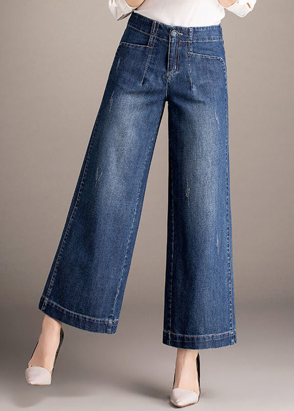 Bella | Denim High Waist Pockets Straight Pants