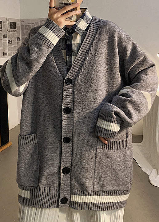 Bruno | Striped Pockets Knitted Cardigans