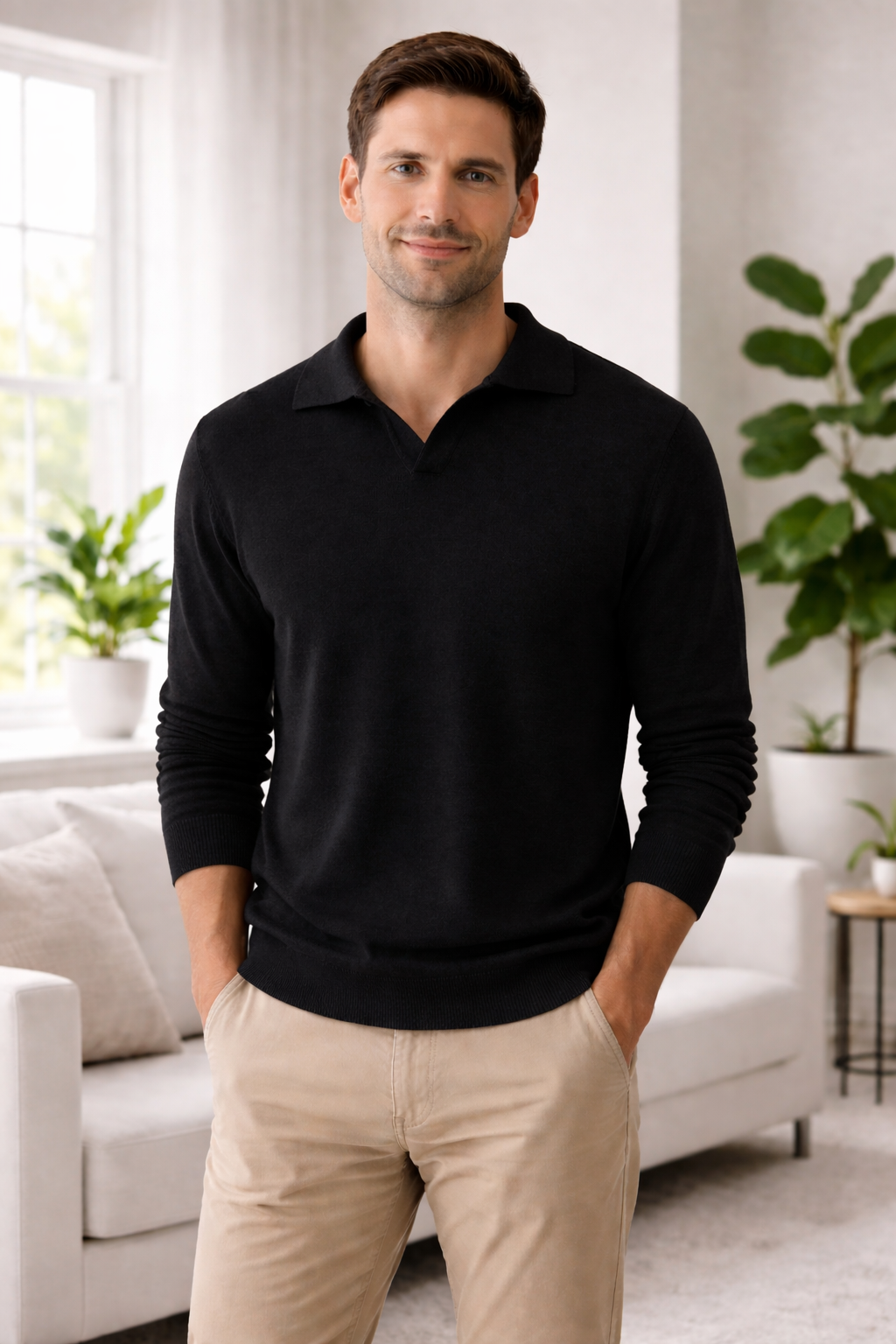 Cezar | Collared Cashmere Knit Pullover