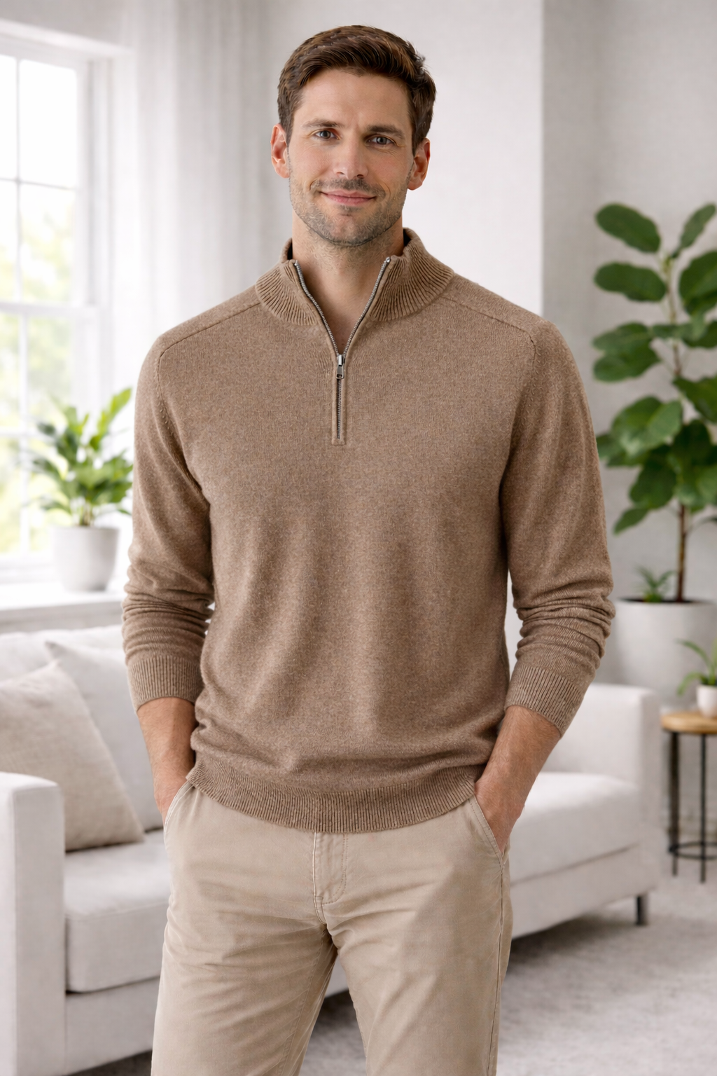 Karl | Ribbed Collar Cashmere Pullover