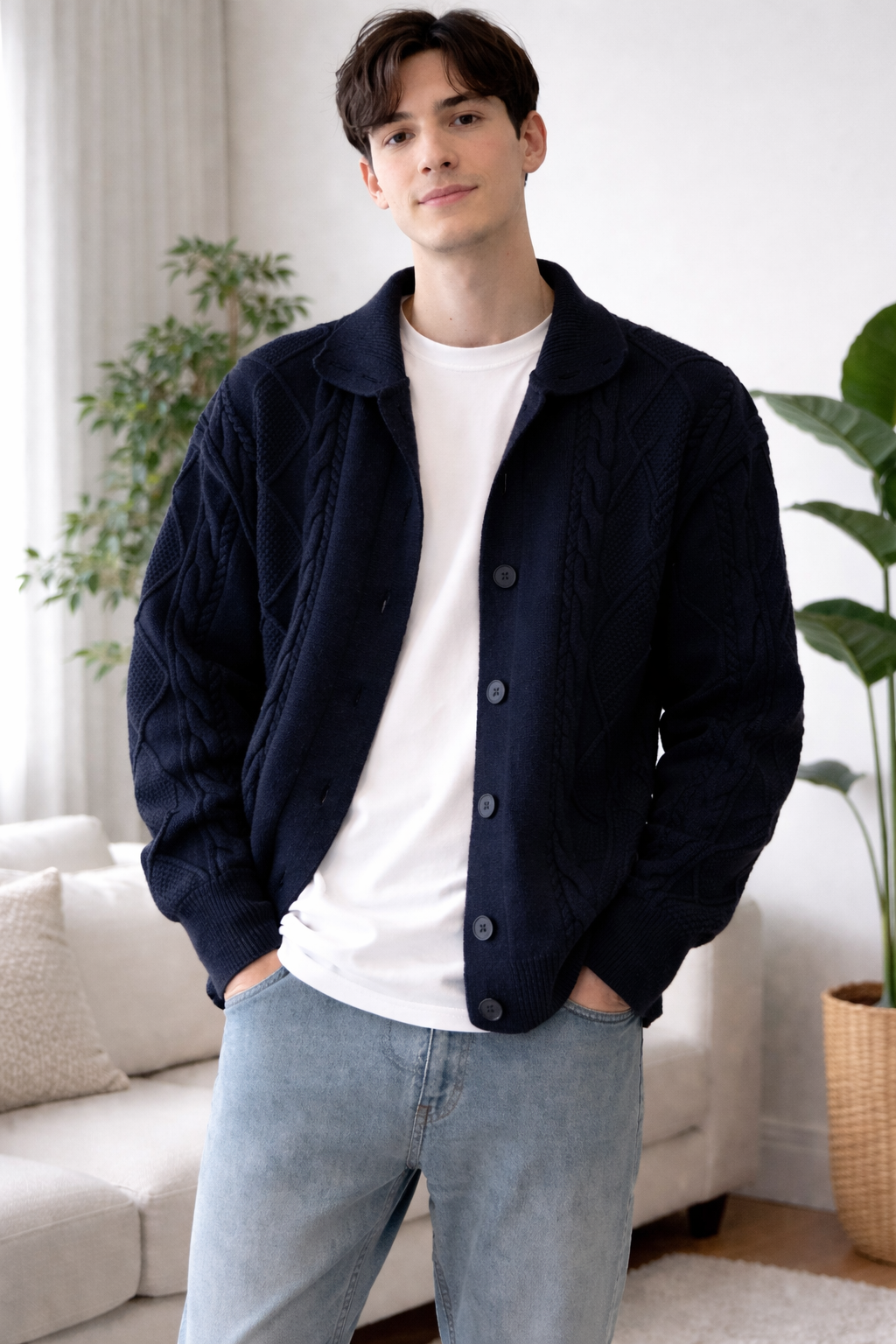 Phillip | Cable Knitted Cardigan