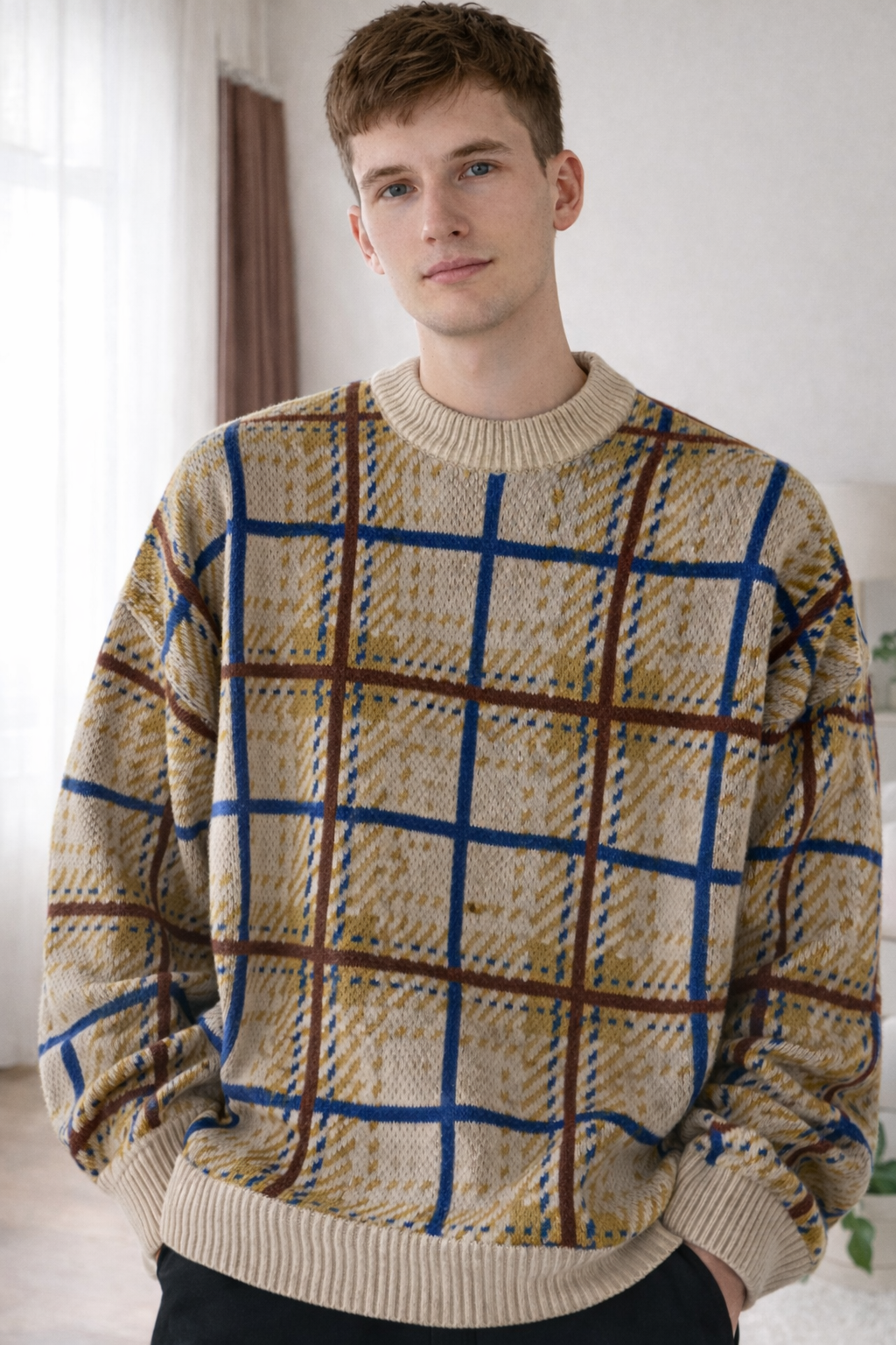 Fred | Plaid Cozy Knit Sweater