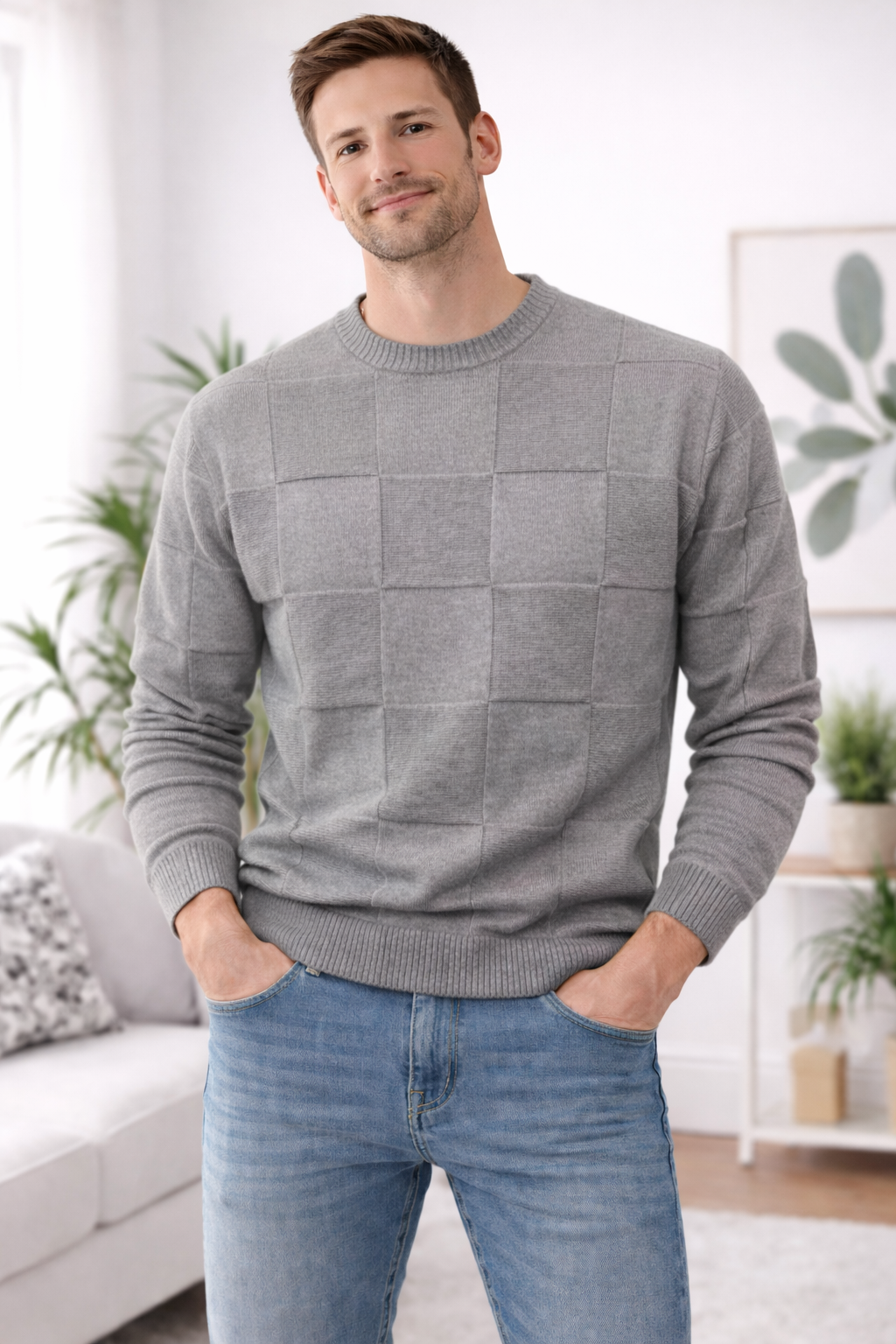 Matteo | Knitted Sweater with Round Neck and Stretch