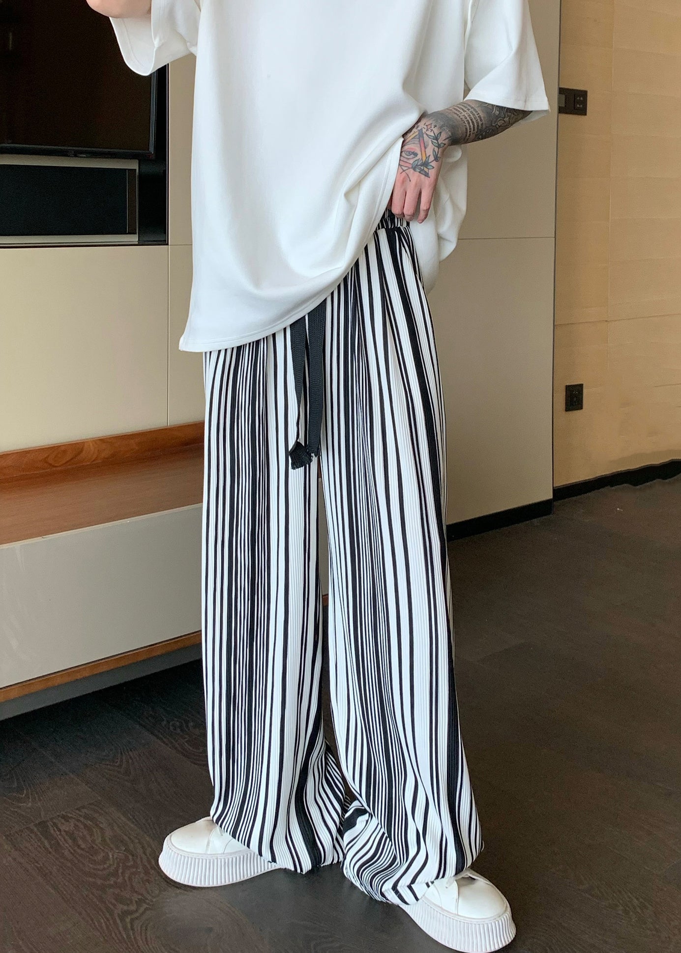 Cole | Oversized Striped Cotton Pants
