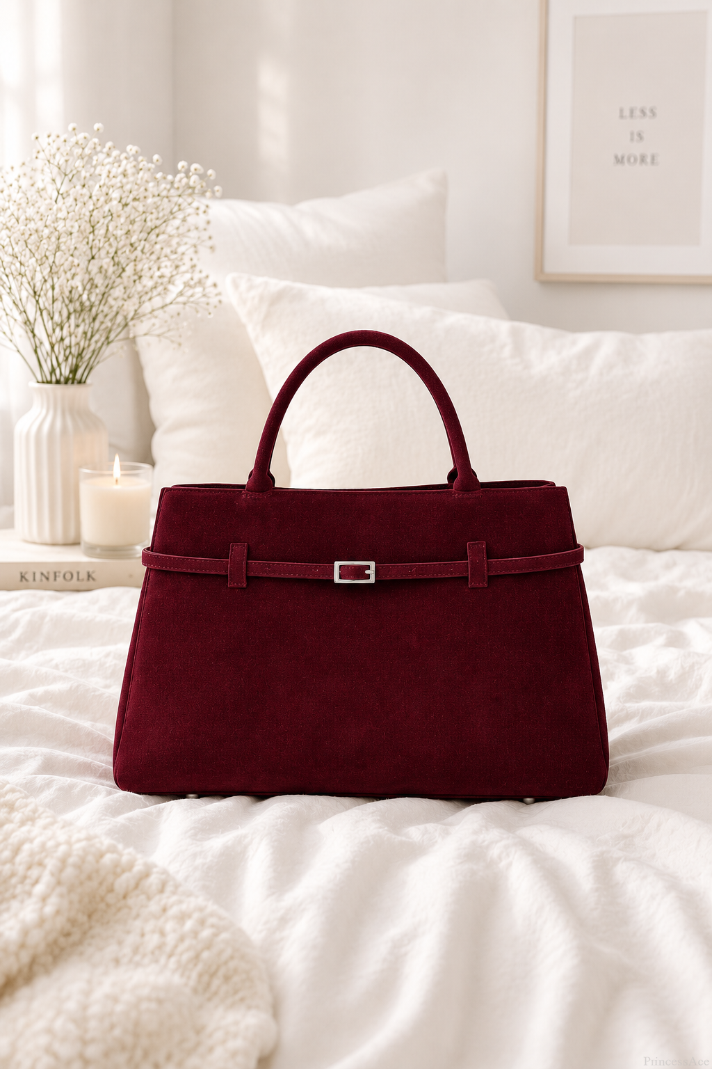 Grace | Faux Suede Hasp Large Tote Handbag