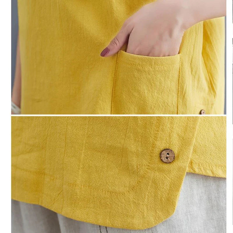 Iza | Vintage Cotton-Linen Top