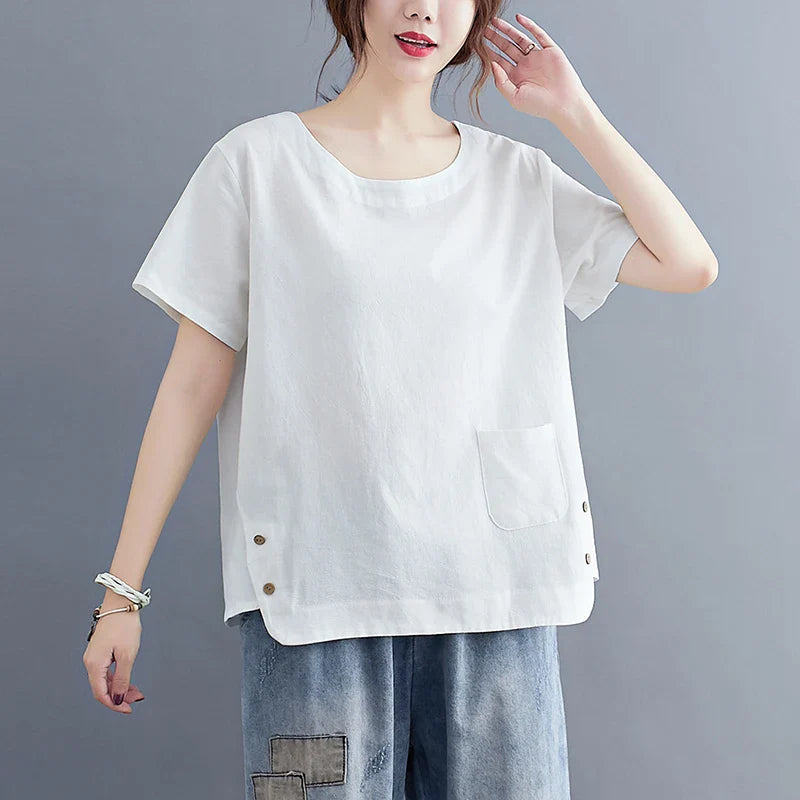 Iza | Vintage Cotton-Linen Top