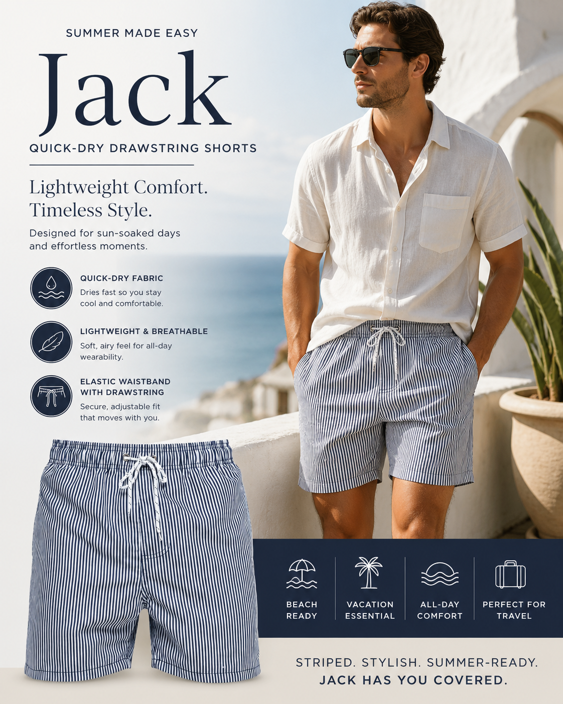 Jack | Quick-Dry Drawstring Shorts