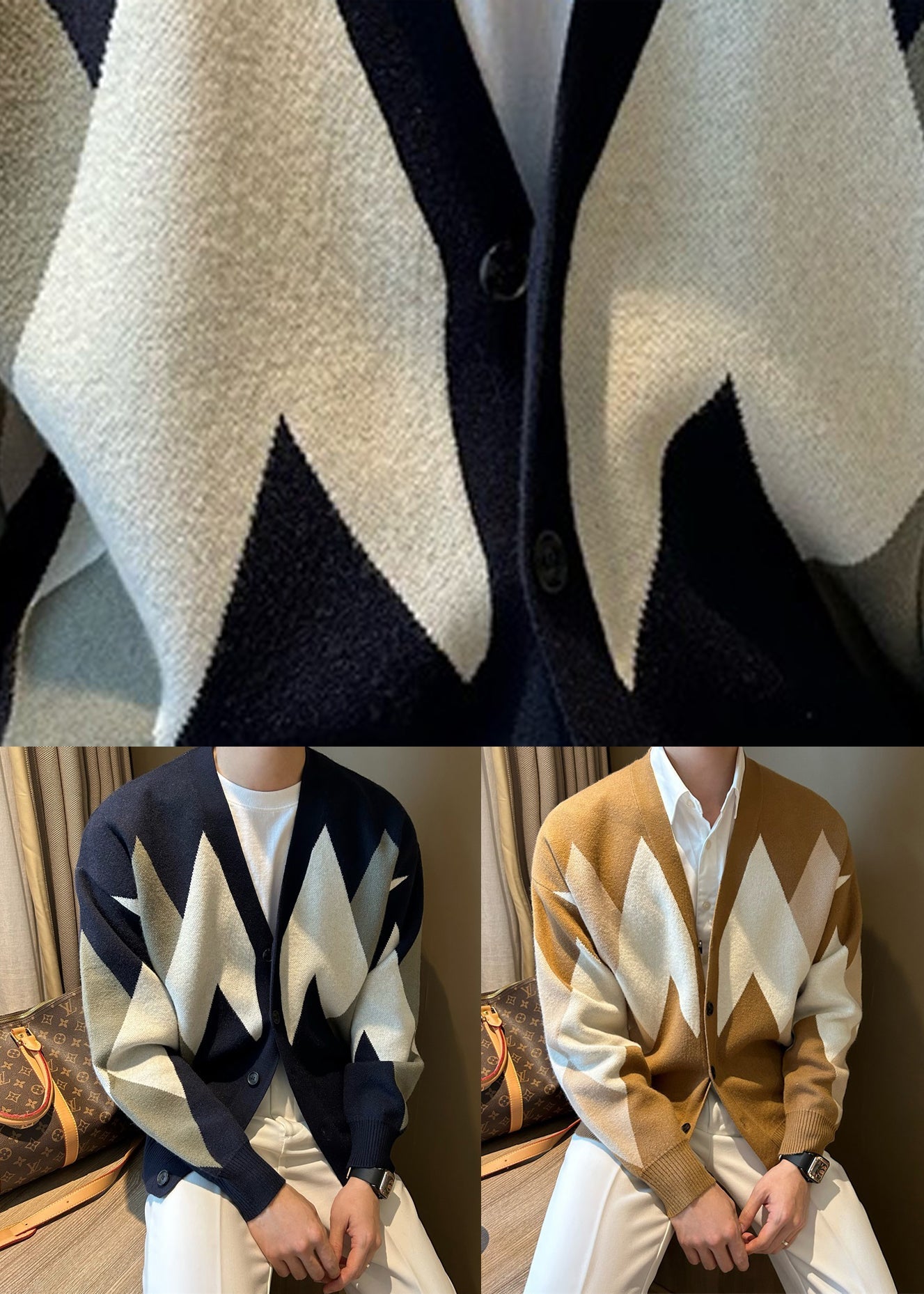 Jimmy | Plaid Cozy Knit V-Neck Coat